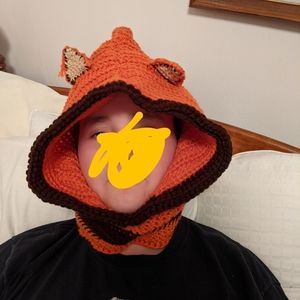 Crochet fox hood